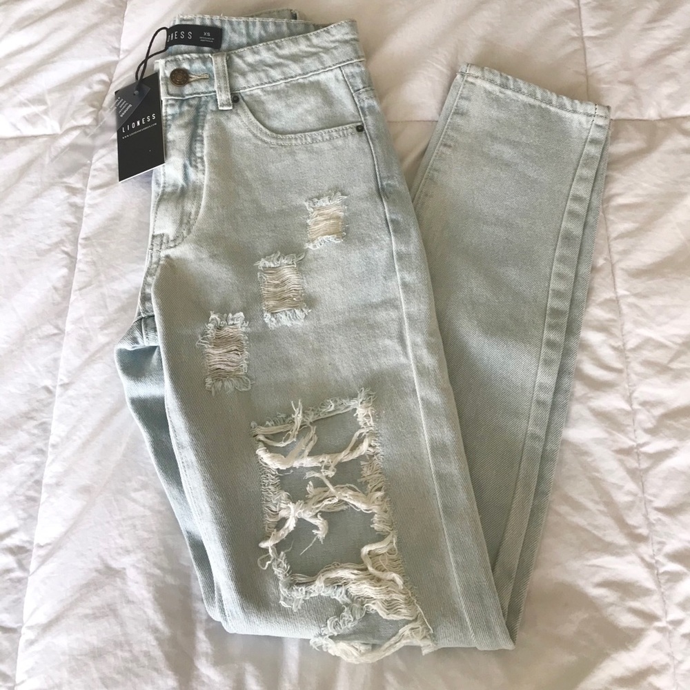 Princess Polly Naomi Boyfriend Jeans Light Denim